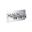 JTP Grosvenor Black 3 Outlet Horizontal Crosshead Thermostatic Concealed Shower Valve - Chrome