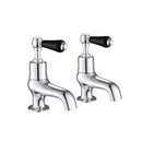 JTP Grosvenor Black Lever Bath Taps Pair - Chrome