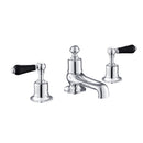 JTP Grosvenor Black 3 Hole Lever Deck Mounted Bath Filler Tap - Chrome