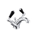 JTP Grosvenor Black Lever Basin Mixer Tap with Pop Up Waste - Chrome