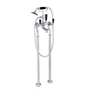 JTP Grosvenor Black Lever Freestanding Bath Shower Mixer Tap with Kit - Chrome