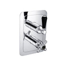 JTP Grosvenor Black 2 Outlet Lever Thermostatic Concealed Shower Valve - Chrome