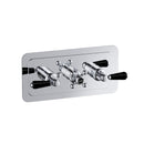 JTP Grosvenor Black 2 Outlet Horizontal Lever Thermostatic Concealed Shower Valve - Chrome