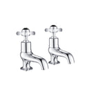 JTP Grosvenor Black Pinch Bath Taps Pair - Chrome