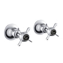 JTP Grosvenor Black Pinch Wall Valves Pair - Chrome