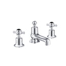 JTP Grosvenor Black 3 Hole Pinch Deck Mounted Bath Filler Tap - Chrome