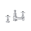 JTP Grosvenor Black 3 Hole Deck Mounted Pinch Basin Mixer Tap - Chrome
