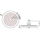 JTP Glide Ultra-Thin Round Ceiling Mounted Fixed Shower Head - 200mm Diameter - Chrome
