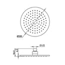 JTP Glide Ultra-Thin Round Ceiling Mounted Fixed Shower Head - 250mm Diameter - Chrome