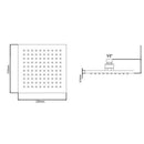 JTP Glide Ultra-Thin Square Ceiling Mounted Fixed Shower Head - 250mm x 250mm - Chrome
