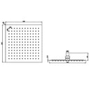 JTP Glide Ultra-Thin Square Ceiling Mounted Fixed Shower Head - 300mm x 300mm - Chrome