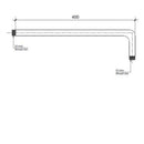 JTP Grosvenor Round Wall Mounted Shower Arm - 400mm Long - Chrome