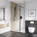 Roman Haven Select Wetroom Panel - 8mm Glass - 700mm Wide - Black H8SP7CB