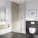 Roman Haven Select Wetroom Panel - 8mm Glass - 700mm Wide - Chrome H8SP7CS