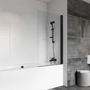Roman Haven6 Standard Pivot Bath Screen - 1500mm x 815mm - 6mm Glass - Matt Black