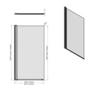 Roman Haven6 Standard Pivot Bath Screen - 1500x815mm - 6mm Glass - Matt Black H2D10CB