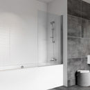 Roman Haven6 Standard Pivot Bath Screen - 1500mm x 815mm - 6mm Glass - Polished Chrome