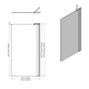 Roman Haven6 Fixed Bath Screen - 1467x800mm - 6mm Glass - Matt Black H2D11CB