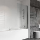 Roman Haven6 Fixed Bath Screen - 1467mm x 800mm - 6mm Glass - Polished Chrome