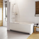 Roman Haven6 Angled Pivot Bath Screen with Towel Rail - 1500mm x 850mm - 6mm Glass - Polished Chrome