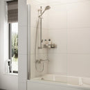 Roman Haven6 Curved Pivot Bath Screen - 1362mm x 820mm - 5mm Glass - Polished Chrome