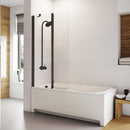 Roman Haven6 Inward Folding Bath Screen - 1500mm x 910mm - 6mm Glass - Matt Black