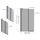 Roman Haven6 Inward Folding Bath Screen - 1500x910mm - 6mm Glass - Polished Chrome H2D6CS