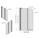Roman Haven6 Right Handed Curved Inward Folding Bath Screen - 1500x910mm - 6mm Glass - Polished Chrome H2D9CSR