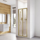 Roman Haven6 Recessed Bi Fold Shower Door - 4mm Glass - 1000mm Wide - Brushed Brass H3B10CBR
