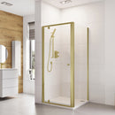 Roman Haven6 Recessed Pivot Shower Door - 6mm Glass - 900mm Wide - Brushed Brass H3P9CBR