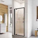 Roman Haven6 Recessed Pivot Shower Door - 6mm Glass - 900mm Wide - Matt Black H3P9CB
