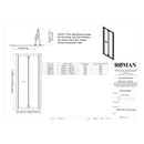 Roman Haven8 Recessed Bi Fold Shower Door - 6mm Glass - 800mm Wide - Matt Black H4B8CB