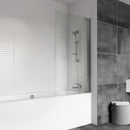 Roman Haven8 Fixed Bath Screen - 1467mm x 800mm - 8mm Glass - Polished Chrome