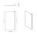 Roman Haven8 Fixed Bath Screen - 1467x800mm - 8mm Glass - Polished Chrome H4D11CS