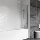 Roman Haven8 Left Handed Hinged Bath Screen - 1500mm x 835mm - 8mm Glass - Polished Chrome