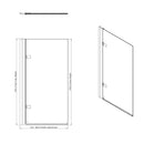 Roman Haven8 Left Handed Hinged Bath Screen - 1500x835mm - 8mm Glass - Polished Chrome H4D12CSL