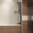 Roman Haven8 Pivoting Hinged Bath Screen - 8mm Glass - 1500x835mm - Matt Black H4D3CB