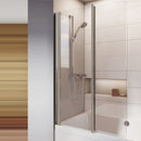Roman Haven8 Inward Folding Bath Screen - 1500mm x 910mm - 8mm Glass - Polished Chrome