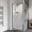Roman Haven8 Recessed Pivot Shower Door - 8mm Glass - 900mm Wide - Polished Chrome H4P9CS