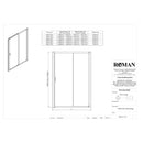 Roman Haven8 Recessed Sliding Shower Door - 8mm Glass - 1000mm Wide - Brushed Brass H4S10CBR