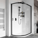 Roman Haven8 1 Door Offset Quadrant Shower Enclosure - 8mm Glass - 1000x800mm - Matt Black H4SQ810CB
