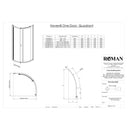 Roman Haven8 1 Door Quadrant Shower Enclosure - 8mm Glass - 900x900mm - Matt Black H4SQ9CB