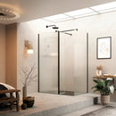Roman Haven Select Wetroom Panel - 8mm Fluted Glass - 800mm Wide - Black H8SP8FCB
