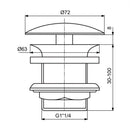 Ideal Standard Freeflow Unslotted Waste J3291XG