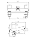 Ideal Standard Calista 2 Tap Hole Bath Filler - Chrome B1151AA
