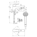 Ideal Standard Cerabase Single Lever Bath Shower Mixer w/ Shower Set - Chrome BD056AA