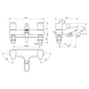 Ideal Standard Cerabase Dual Control Bath Shower Mixer w/ Shower Set - Chrome BD058AA