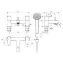 Cerafine D Dual Control Bath Shower Mixer with Shower Set - Chrome BC695AA