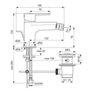 Ideal Standard Cerafine O Single Lever Bidet Mixer w/ Metal Pop-up Waste - Silk Black BC705XG