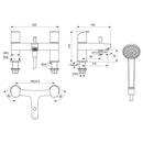Ideal Standard Ceraflex 2 Tap Hole Bath Shower Mixer - Chrome B1823AA